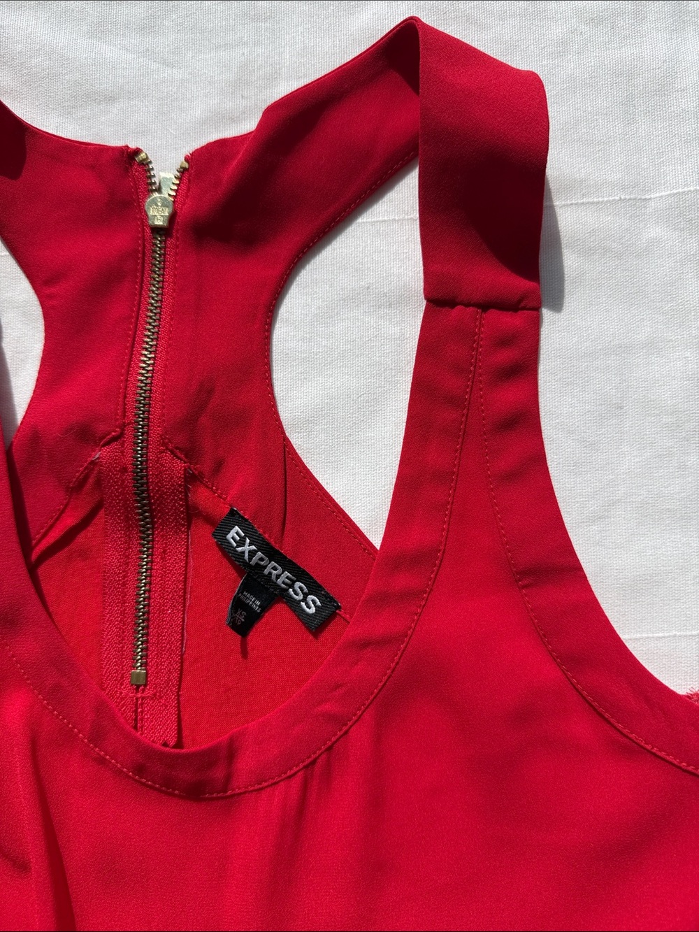 Express Red Racerback Tank Top with Back Zip - Picture 2 of 3